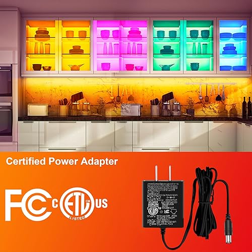 Miniatura 5 de maylit Kit de iluminación RGB para debajo del gabinete, tira de luces LED con aplicación y control remoto, sincronización de música, luces LED que