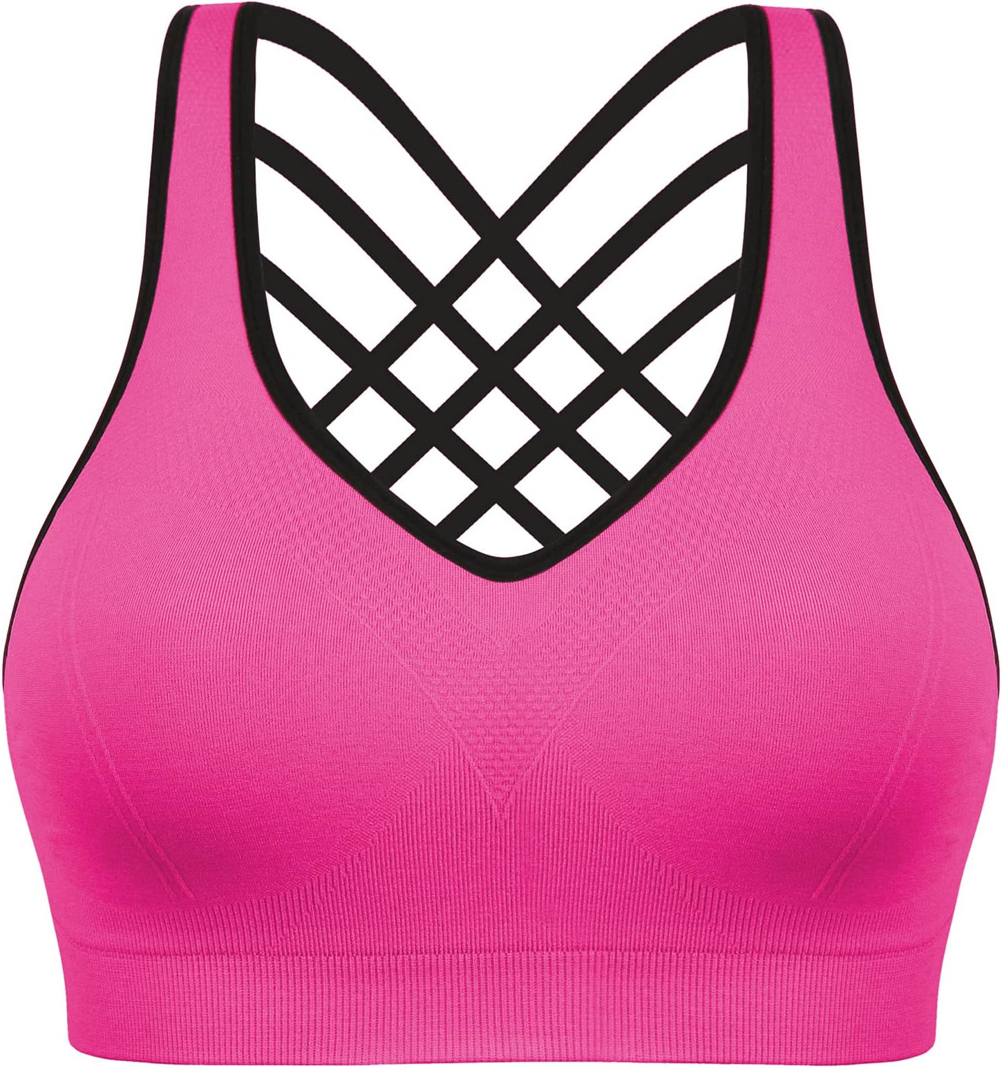 BHRIWRPY Padded Strappy Sports Bras for Women Comfortable Yoga Bra for Activewear