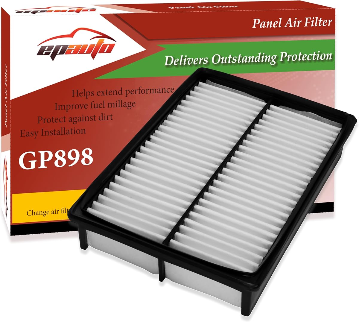 EPAuto GP898 (CA9898) Reemplazo del filtro de aire del motor para Mazda | Mazda 3/3 Sport (2004–2013), Mazda5 (2006–2017) – Solo para motores que NO son SkyActiv – Filtro de panel rígido para mejorar el flujo de aire