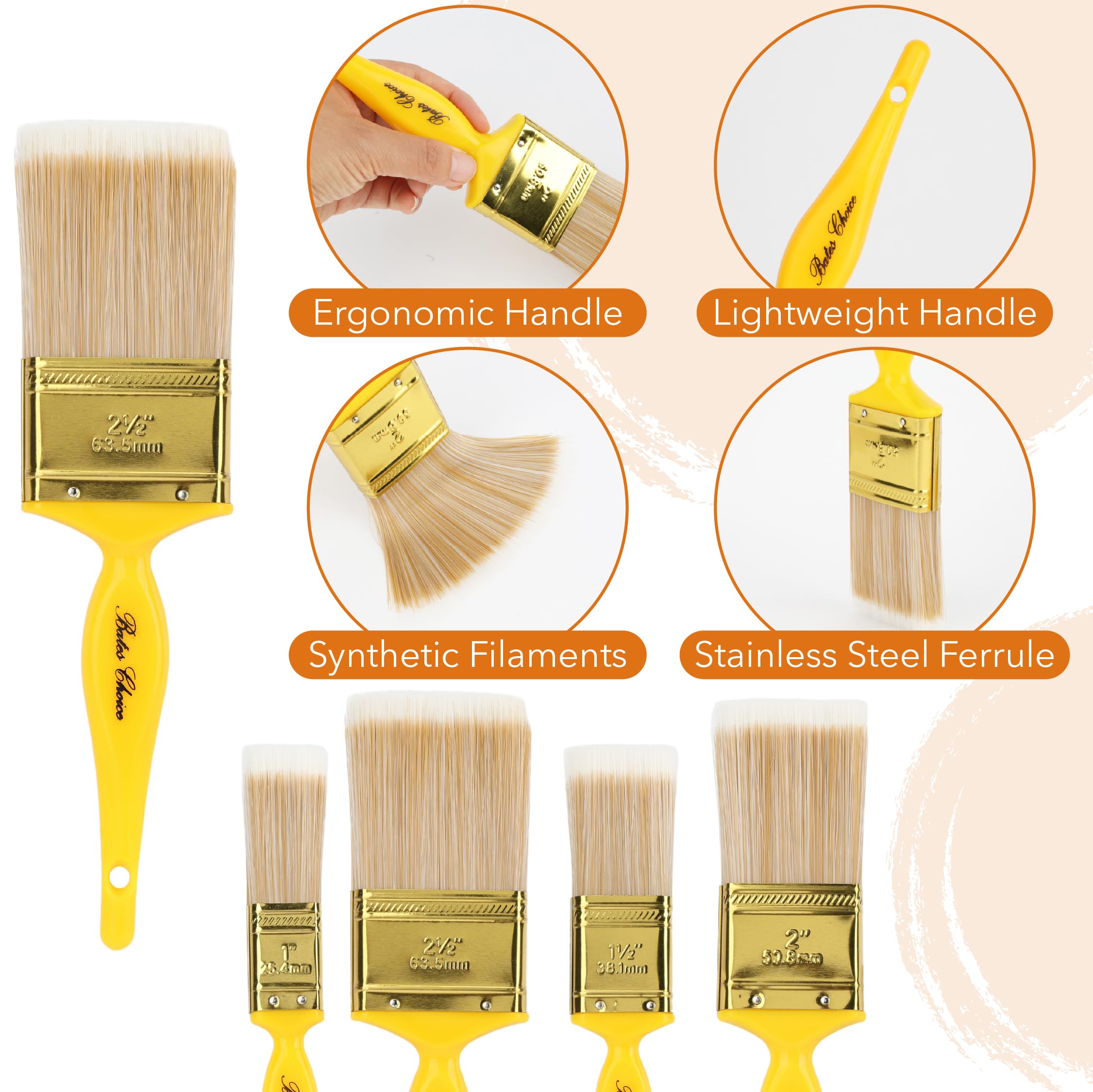 Bates Paint Brush Set - 4 Pack -2 Bates Paint Brush Set - 4 Pack -2