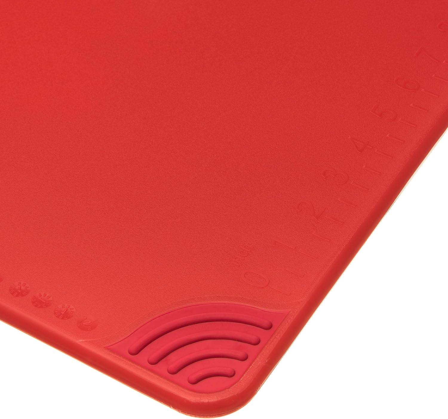 San Jamar Saf-T-Grip Plastic Cutting Board with Safety Hook, 18" x 24" x 0.5", Red, (Pack of 6)
