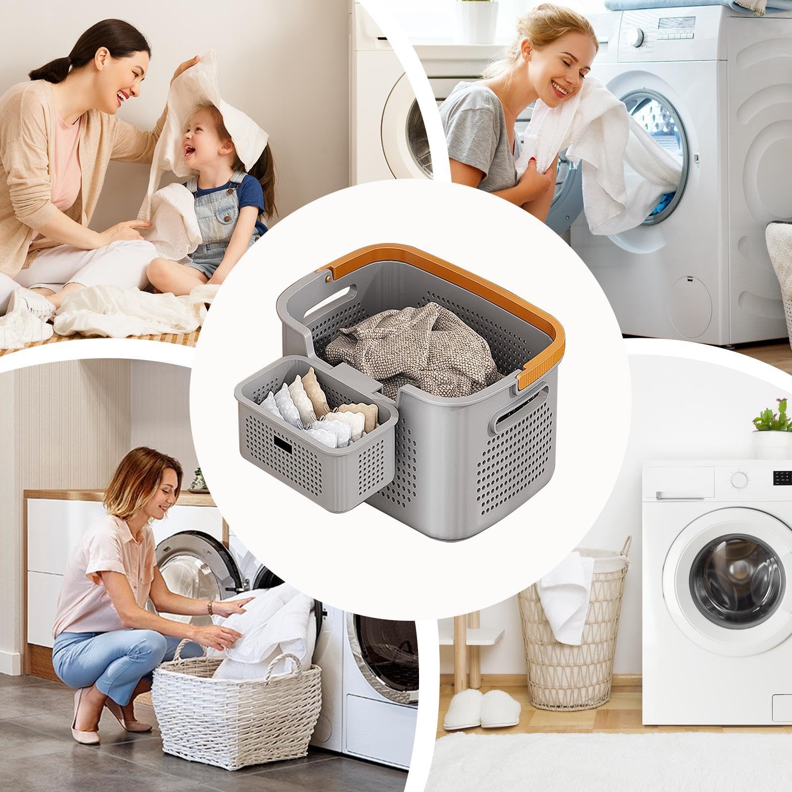 Amazon｜衣類収納用洗濯かご | 大型ランドリーバスケット | ランドリー