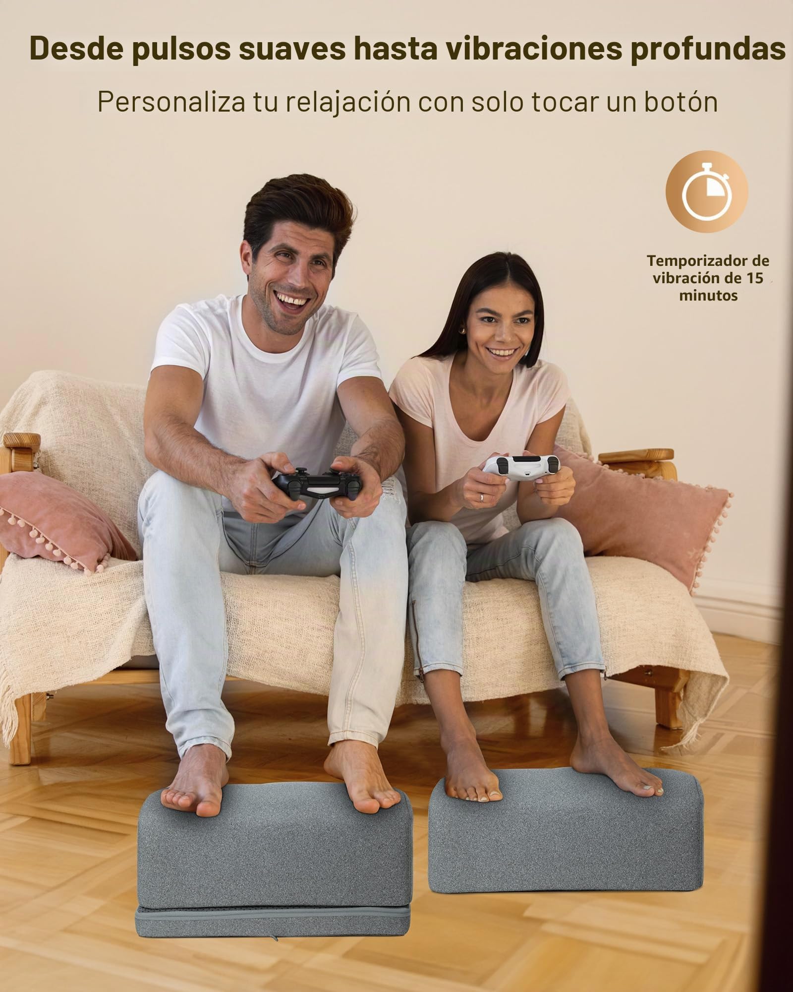COMFIER Escritorio con Reposapiés con Calefacción y Vibración, Masajeador de Pies Ajustable en 3 Alturas, Función Ergonómica de Calor y Masaje para Oficina, Silla Gaming y Oficina en Casa