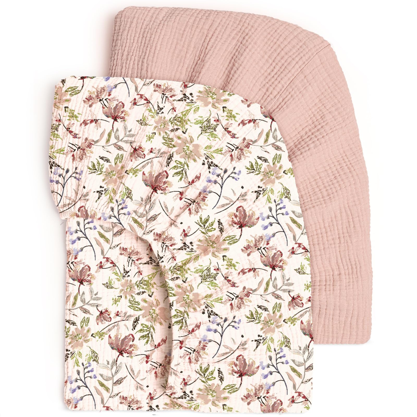 lulumoon Muslin Crib Sheets for Baby: Snug Fitted for 52x28 Crib Mattress