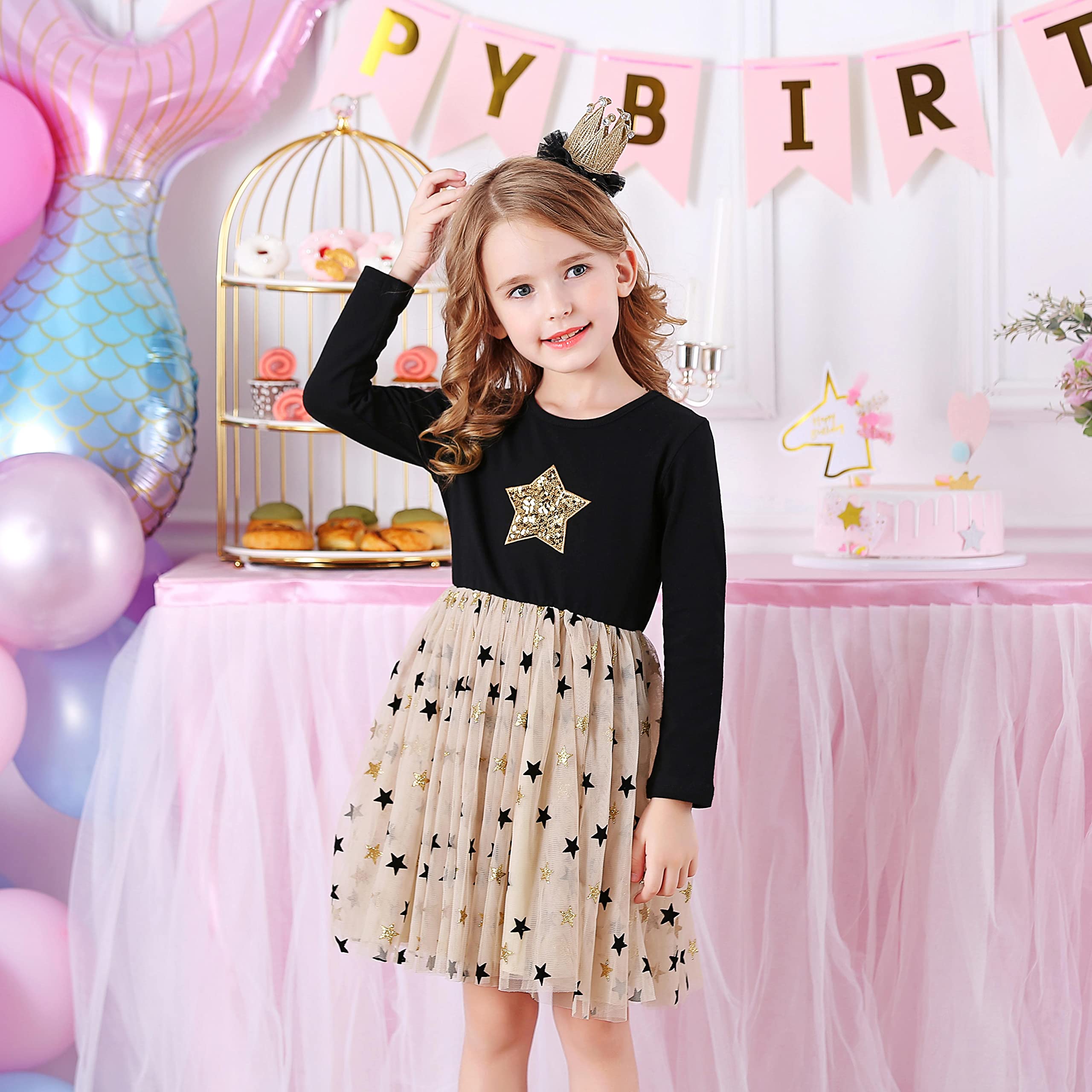 VIKITA Kid Girls Dresses Princess Animal Cartoon Tulle Party Casual Outfits Clothing 1-8 Years — view 2