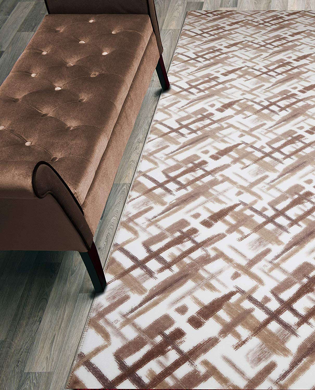 Custom Size Hallway Runner Rug, Slip Resistant, 31 inch Wide X Your Choice of Length, Scandinavian, 31 inch X 17 feet