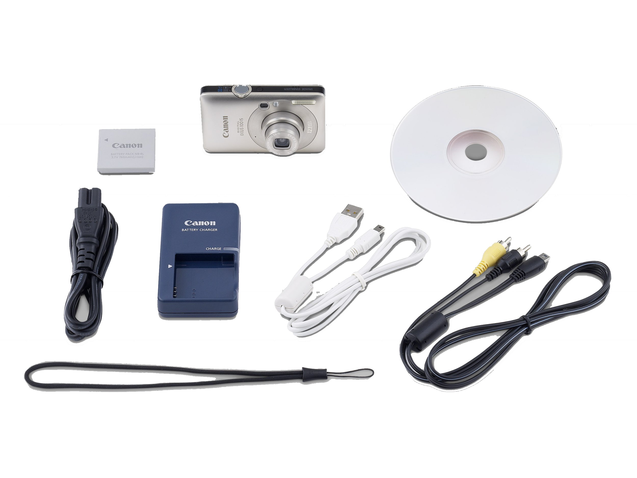 Canon Digital IXUS 100 IS - Fotocamera digitale da 12 MP, zoom ottico 3x, display da 6,4 cm (2,5"), HDMI, SLIM, colore: Argento
