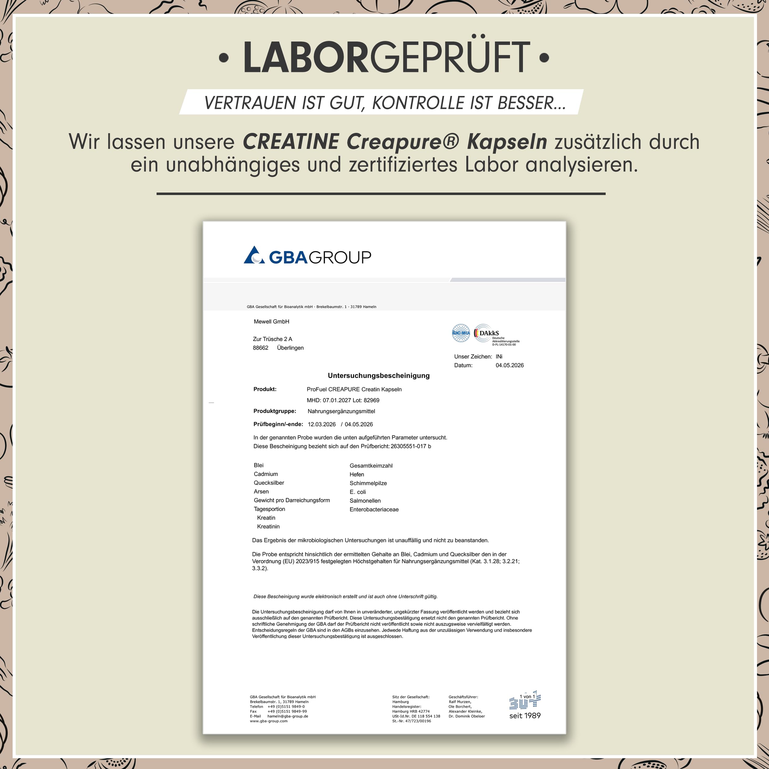 Creatin Kapseln 240x mit 850mg Creapure® Kreatin Monohydrat - hochwertiges Creatine Made in Germany - optimal hochdosiert mit 3000 mg reinem Creatin pro Tag - laborgeprüft mit Zertifikat - 100% vegan