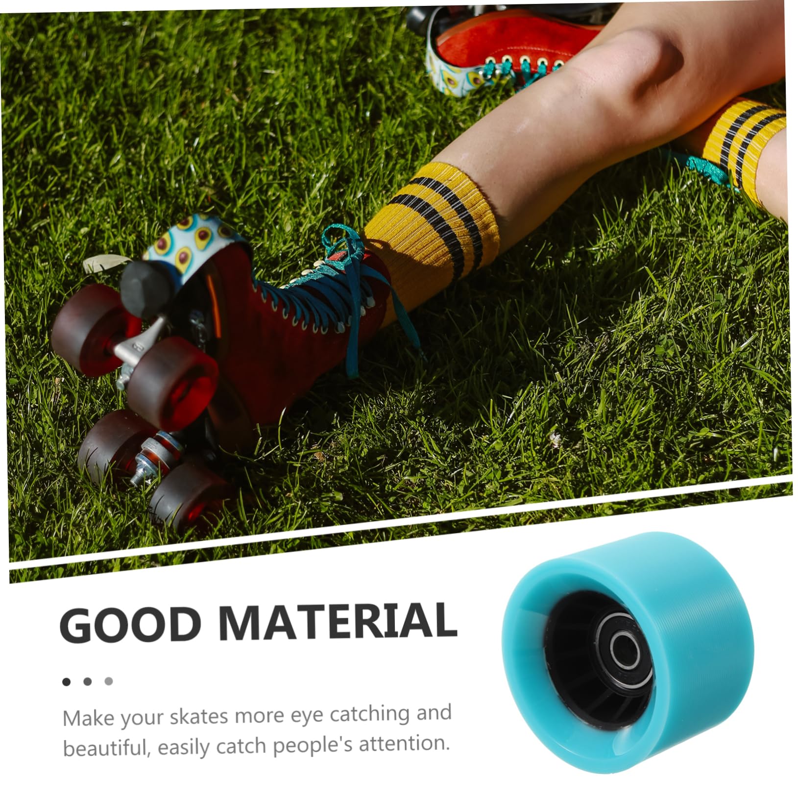 Toddmomy Roller Skate Wheels 4 Pack Double Row Skating Wheels Replacement Made of Plastic Iron Durable