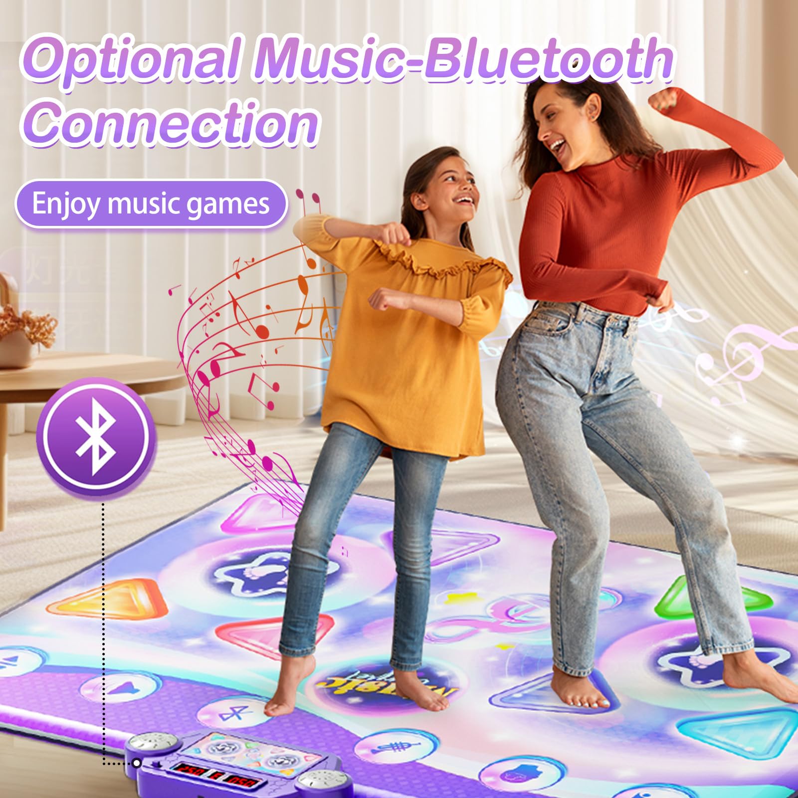 Tappetino da Ballo per Bambini, 4 modalità di Gioco e 9 Livelli di Difficoltà, Regali di Natale e Compleanno per Ragazzi Ragazze dai 3 ai 12 Anni, Tappeto Musicale, Bluetooth Wireless