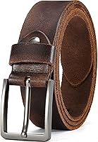 DOOPAI Men's Full Grain Genuine Leather Belt 1.5" Handmade Casual Jeans Belt with Gift Box