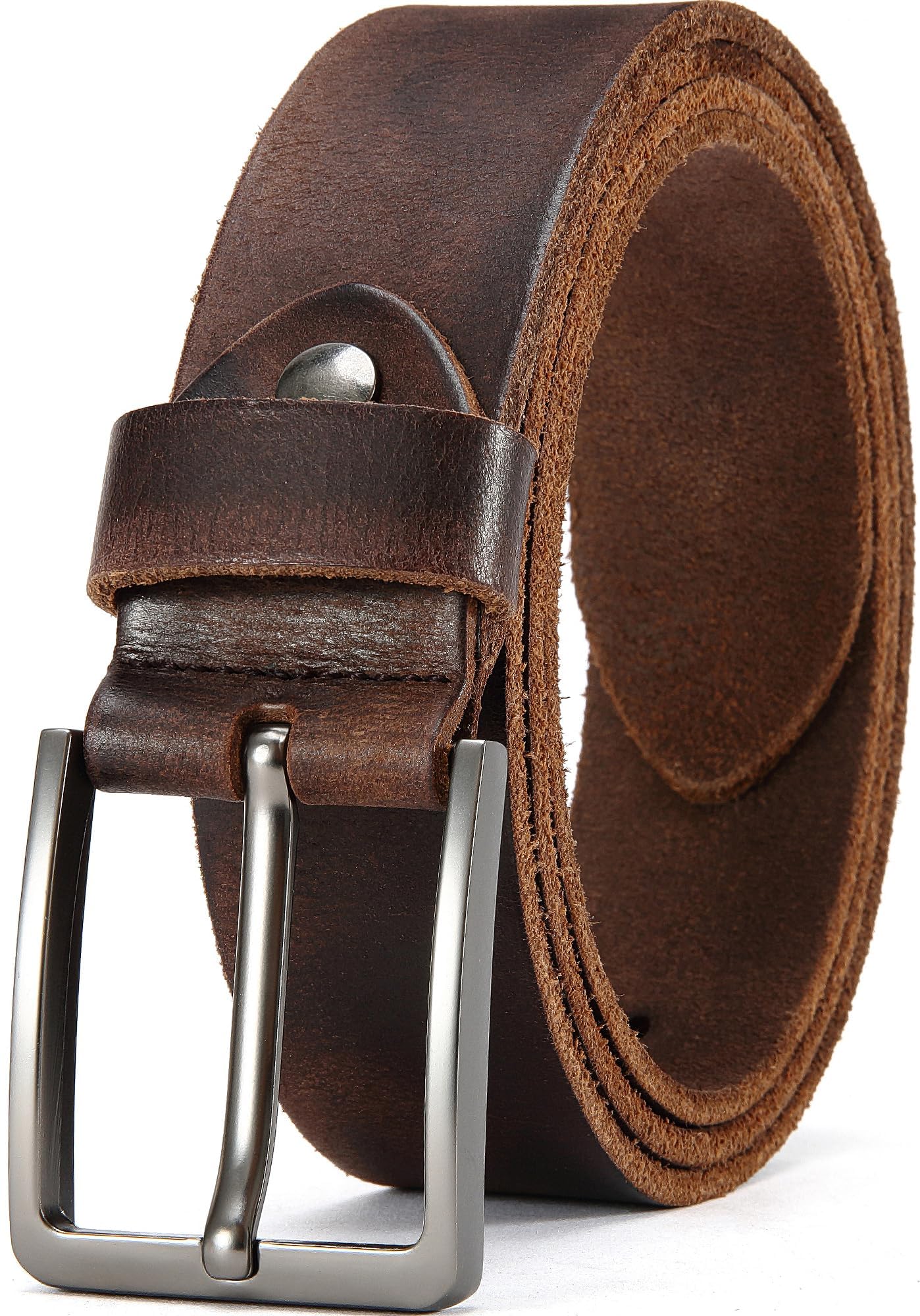 DOOPAI Men's Genuine Leather Casual Belt -Full Grain Leather Belt for Men- 1.5