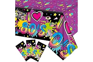 3 Pieces 80s Plastic Party Tablecloth - the 80s Hip Hop Party Decoration