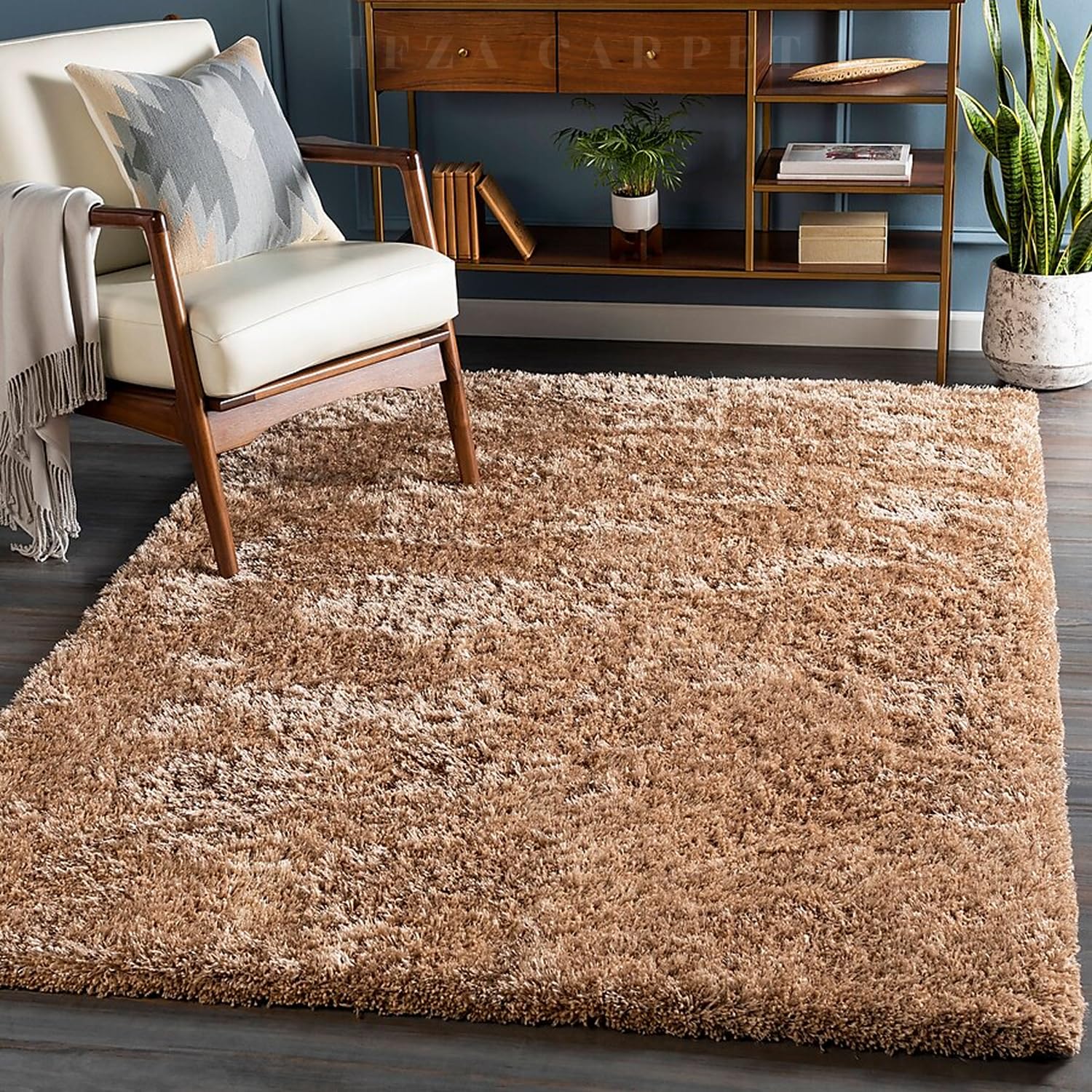 Carpets for Living Room 3x5 Feet, Small Size Soft Fluffy Shaggy Rug, 2 Inch Thick Mats for Floor, Nursery Rugs for Bedroom Indoor Home Carpet, Anti Skid Rectangular Modern Fur Carpet Kaleen