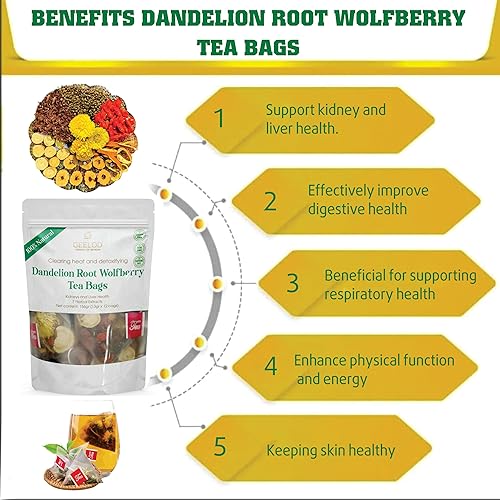 Miniatura 5 de Bolsas de té Wolfberry de raíz de diente de león premium, té para la salud de los riñones y el hígado, siete ingredientes herbarios vietnamitas