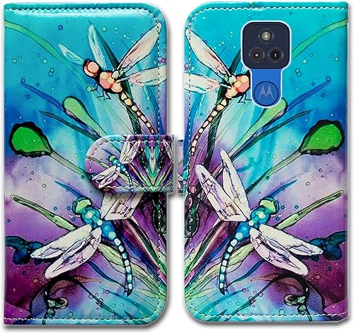 Miniatura 9 de Bcov Funda para Moto G Play 2021 no compatible con G Play 2020, funda de cuero verde pájaro negro con tapa para teléfono con ranura para tarjetas,