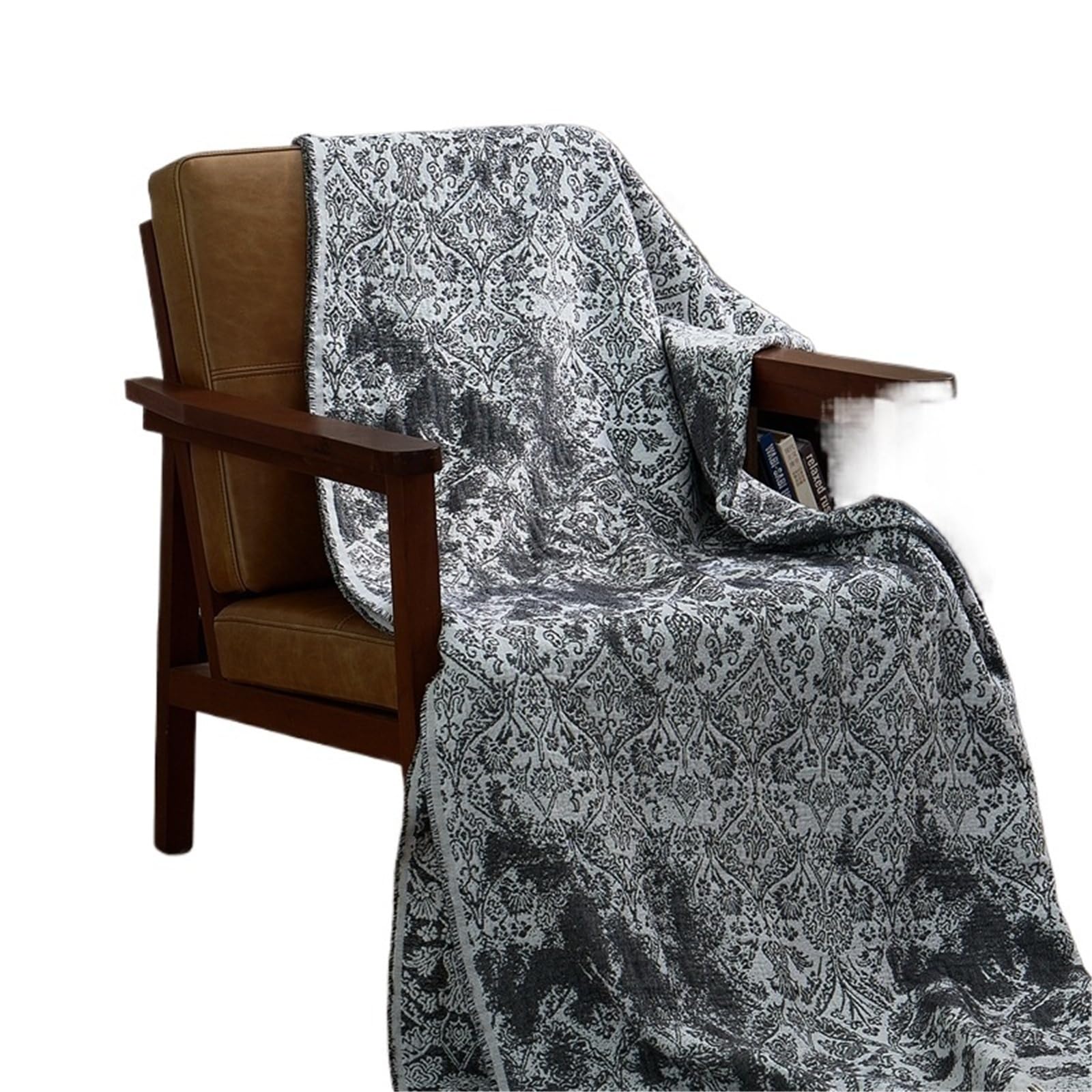 HKSDKABOP Sofa Throw Blanket With Tassels Multicolor 140x190cm(Dark Gray)