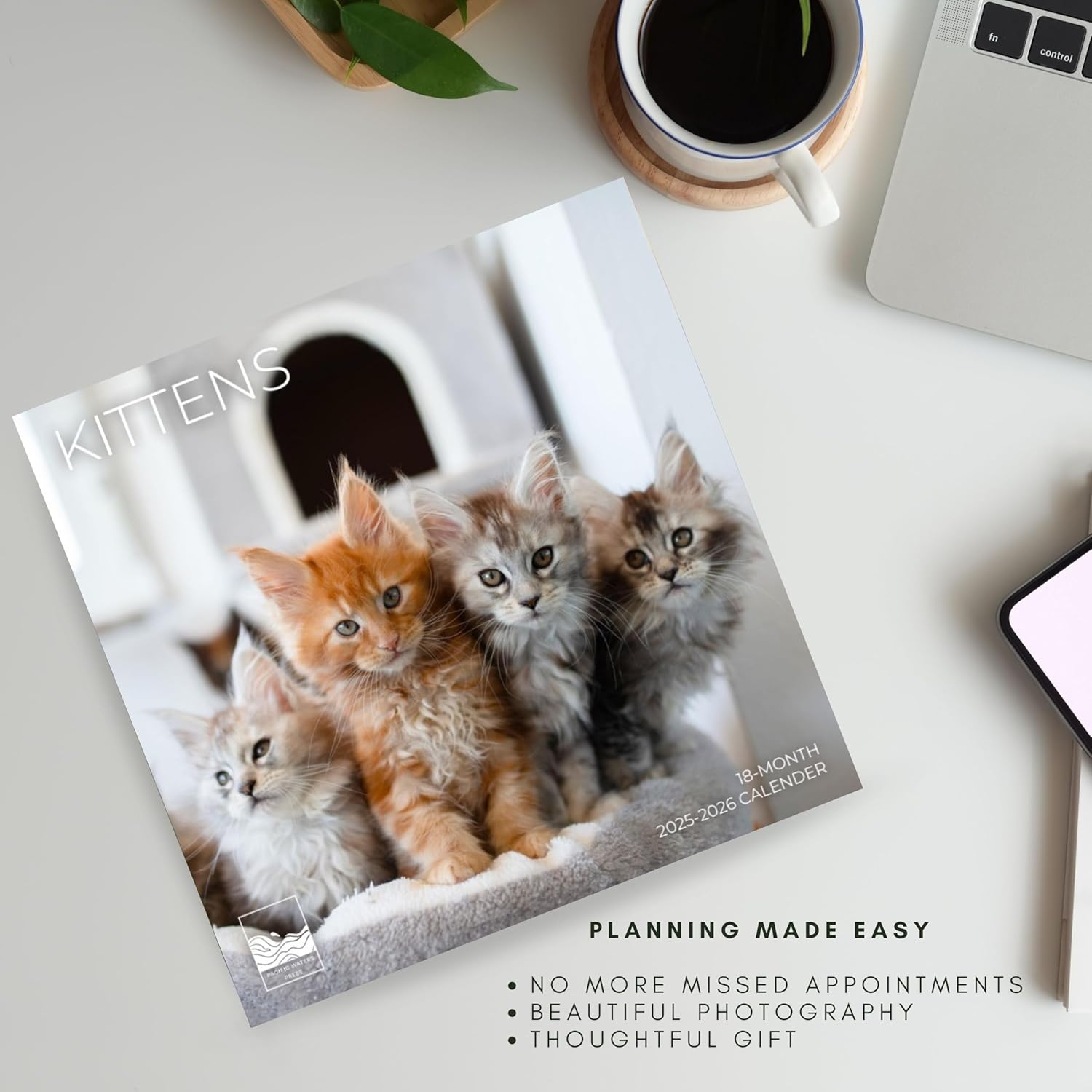 Kittens Wall Calendar 2026 | 12" x 24" Open | Giftable Kitty Calendar 2026 | Thick & Sturdy Paper for Organizing & Planning | Pacific Waters Press (Kittens)