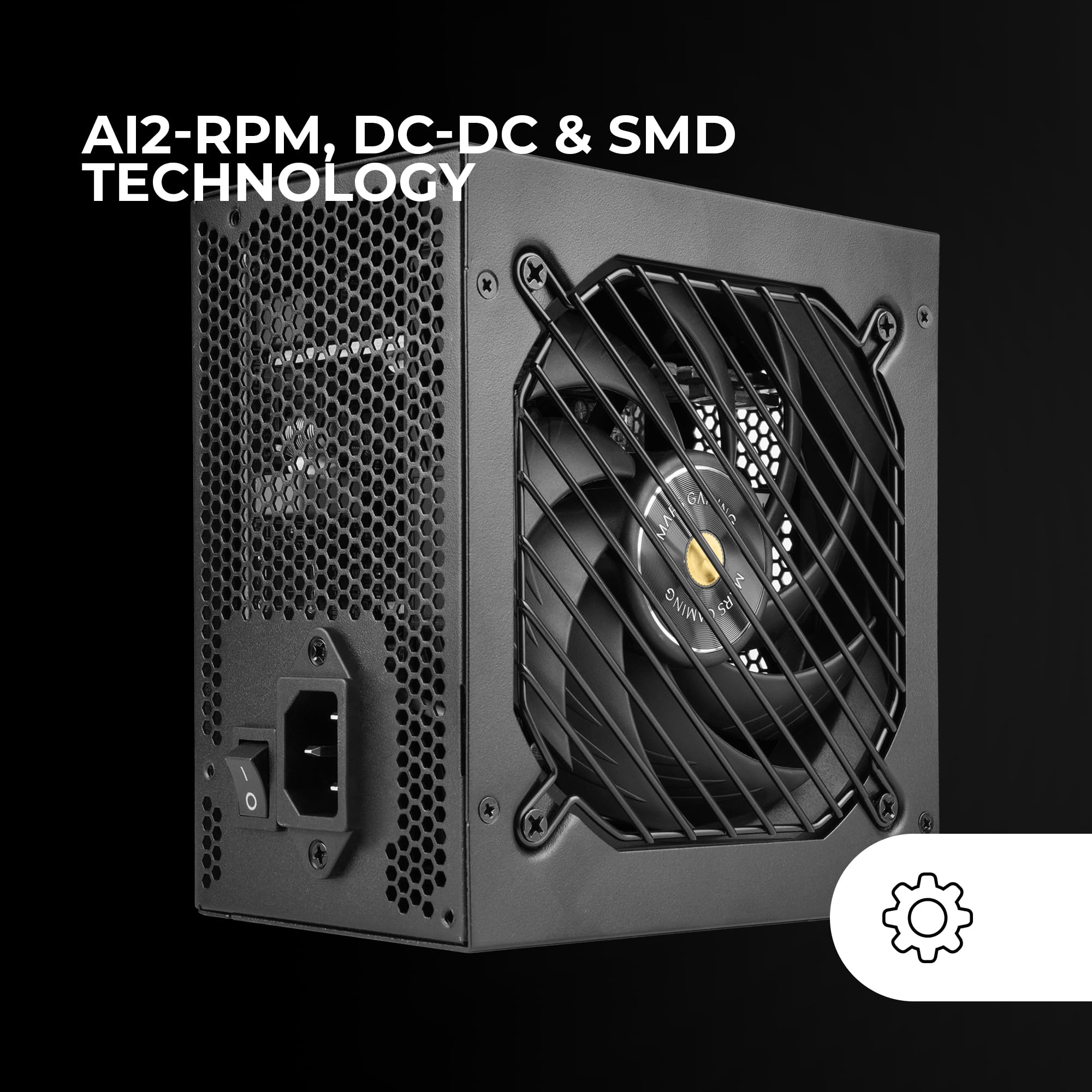 Mars Gaming MPB1000SI, Fuente Alimentación PC ATX 1000W, 7 Años de Garantía, 80Plus Gold 90%, Ventilador SI Extreme Silence con Núcleo de Cobre y Aluminio, Tecnologías AI2-RPM, DC-DC y SMD, Negro