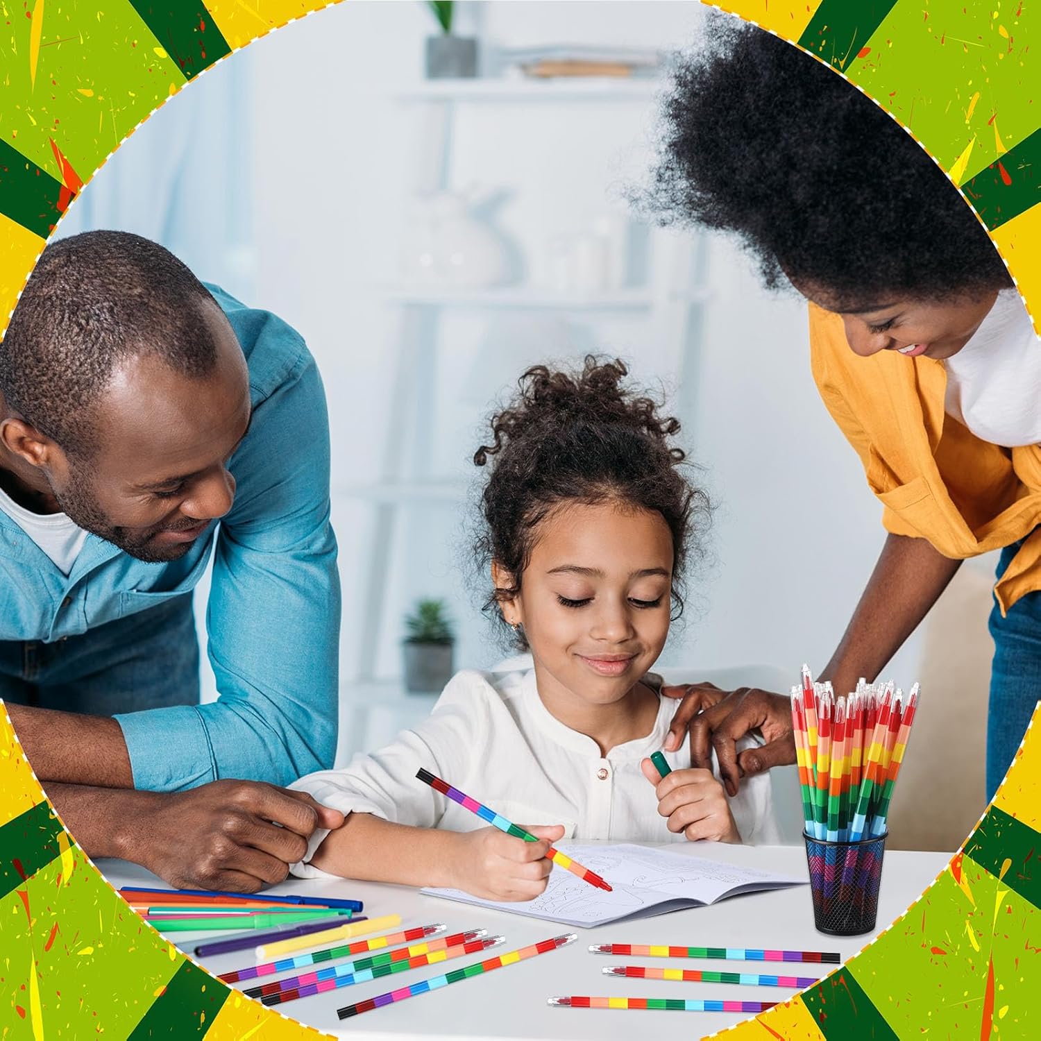 Funrous 24 Pcs Christmas Books with 24 Stacking Crayons Holiday Activity Books Rainbow Crayons Stocking Goodie Bag Stuffer Party Favors Supplies (Mexico Style)