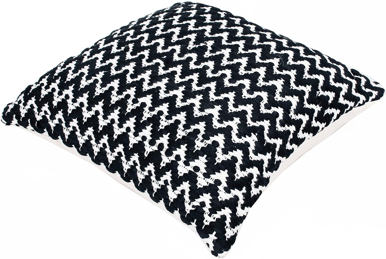 LR Home 20x20 Inches Chevron Cotton Blend Throw Pillow Covers For Home Decor | Modern Boho Cushion Covers For Throw Pillows | Perfect For Living Room Couch & Bedroom Decorations | Black/White