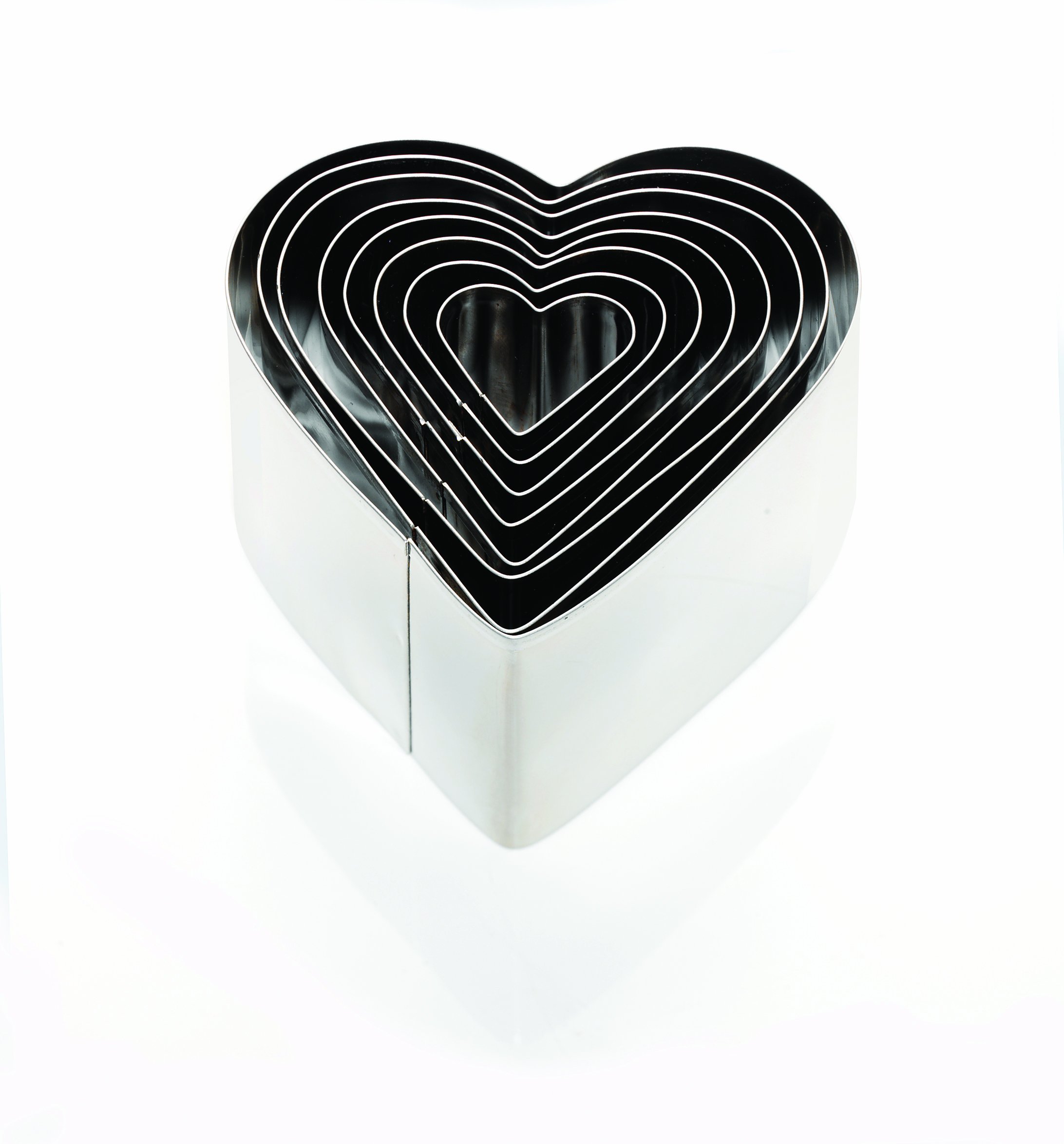 Eddingtons Silver 8-Piece Deep Heart Cookie Cutter Set,