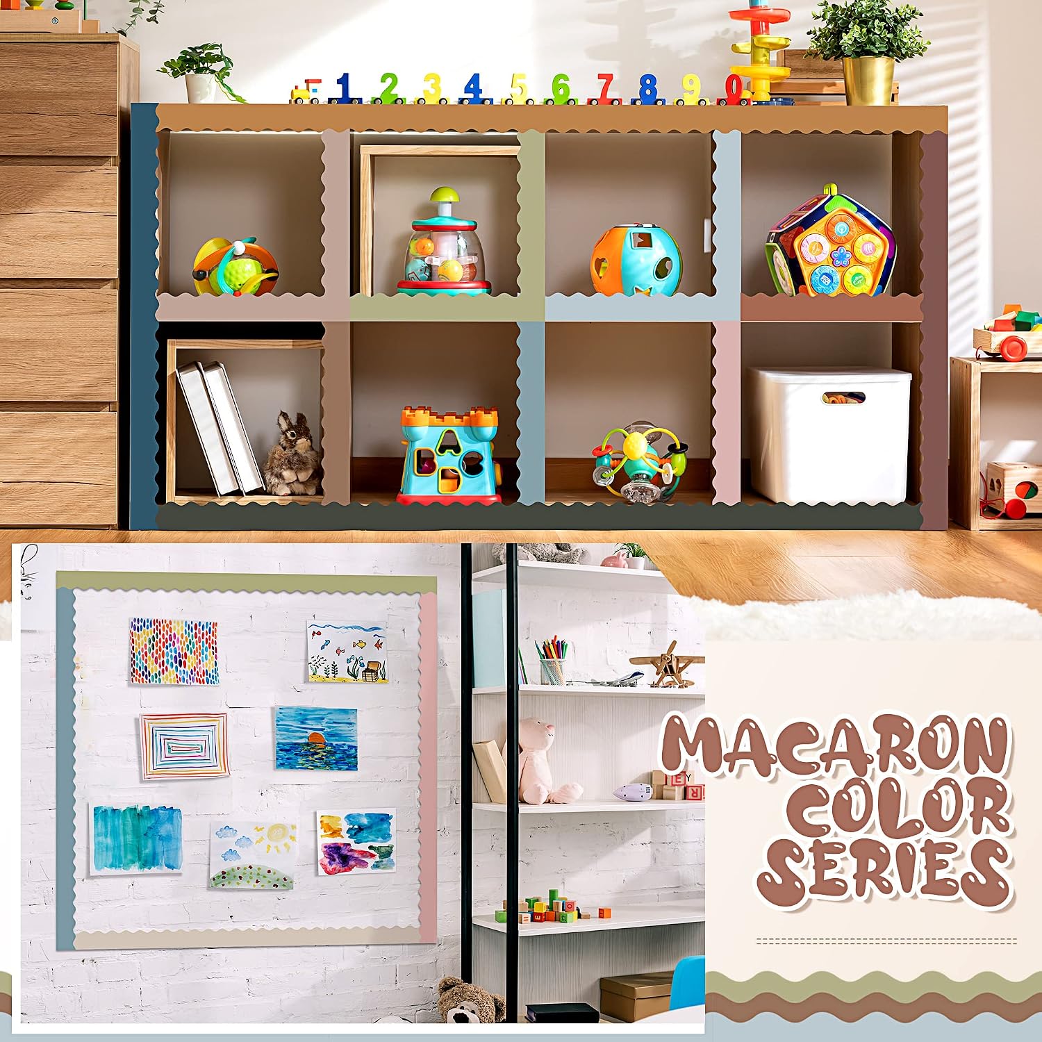 Ctosree 12 Roll 630 ft Colorful Bulletin Board Borders Bulk for Classroom Decoration Scalloped Rolled Border Trim for Back to School Chalkboard Wall Offices Decor(Advance Gray)