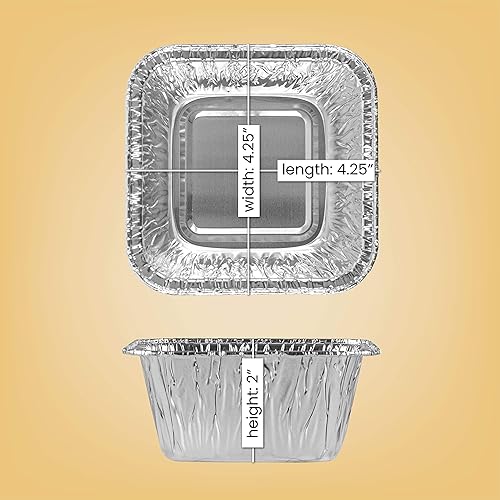 Miniatura 17 de PLASTICPRO Moldes de aluminio desechables de 10 x 10 x 3 pulgadas para hornear – Utensilios de cocina perfectos para hornear pasteles, panes