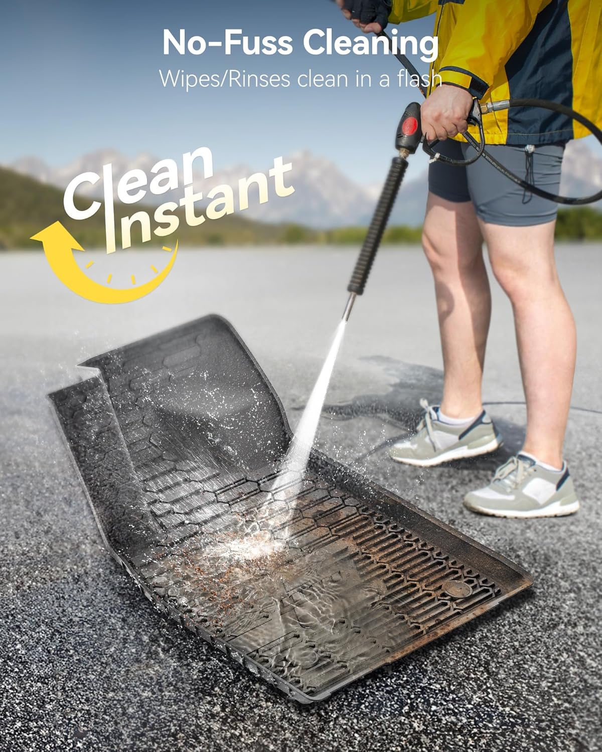 3W Floor Mats & Cargo Liner Fit for Ford Mustang Mach E 2021-2025 2026 TPE All Weather Custom Fit Floor Liner 1st 2nd Row and Trunk Mat Full Set Mats (Trunk Base Upper Only) - Image 3