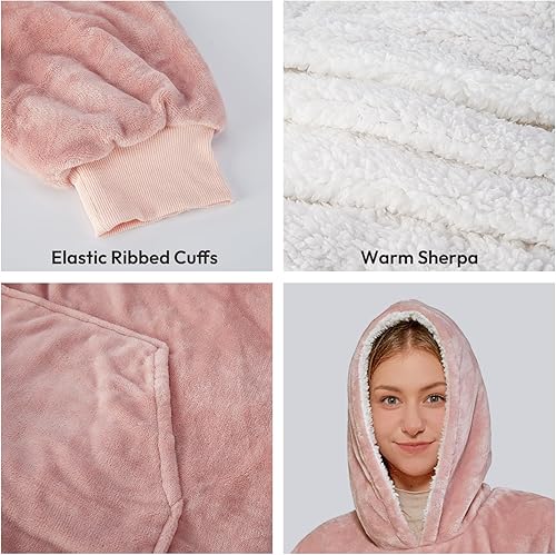 Miniatura 5 de Manta térmica con pilas, viene con cargador recargable portátil de 5000 mAh, inalámbrico USB Fannel Sherpa sudadera con capucha de gran tamaño,