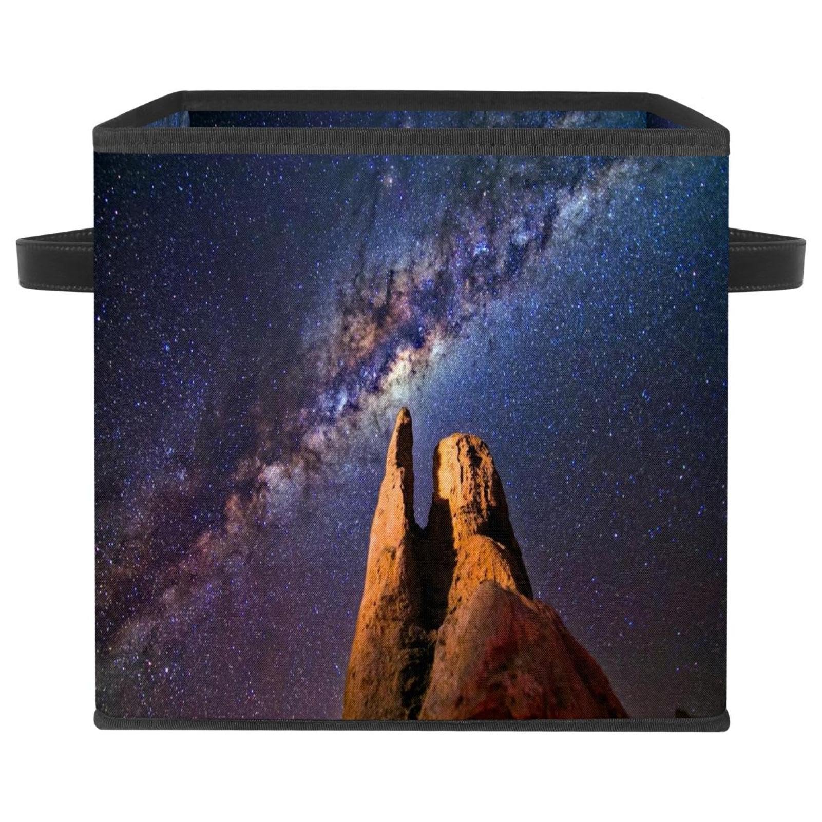 Boîte de rangement pliable motif galaxie pour désencombrer la chambre