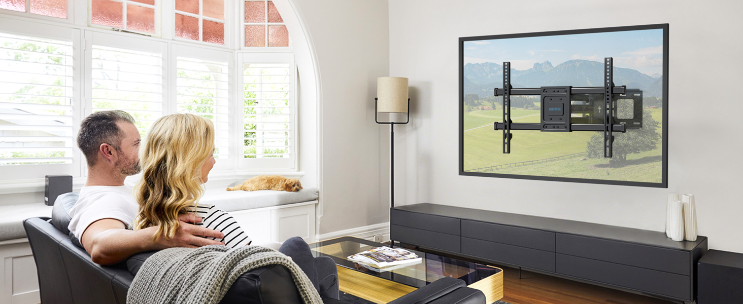 suptek TV muurbeugel televisie muurbeugel zwenkbaar en kantelbaar voor 32-84 inch platte & gebogen televisie, universele tv-houder televisiehouder met ultrasterke 6 armen Max VESA 600 x 400 mm MA01A