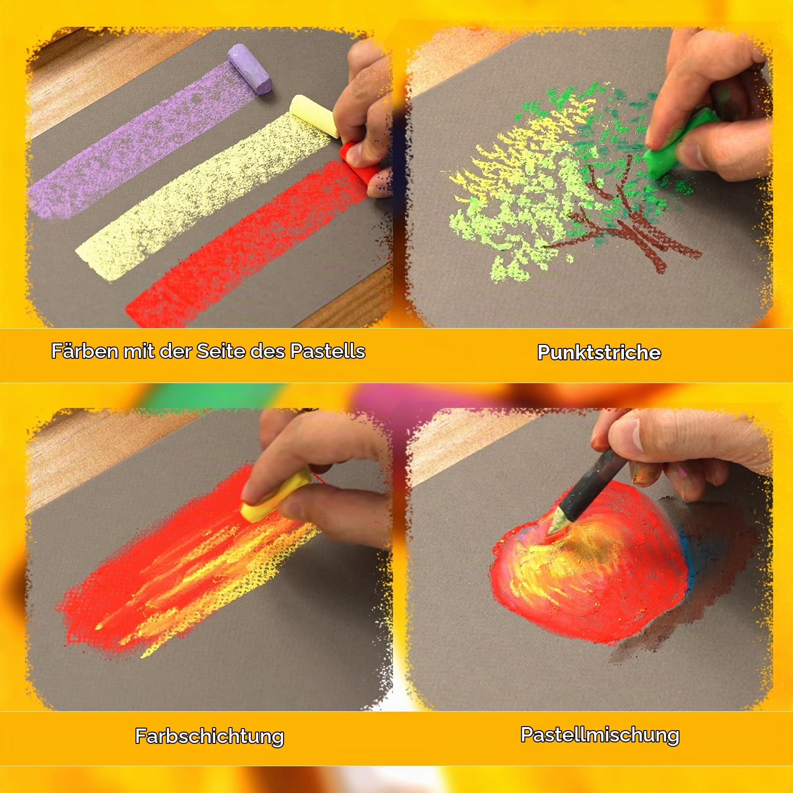 Paul Rubens Soft Pastels, 108 lebendige Farben Kreide Pastelle, feine Pigmente, glatte Striche, starke Farbkraft Pastelle für Künstler, Anfänger, Studenten