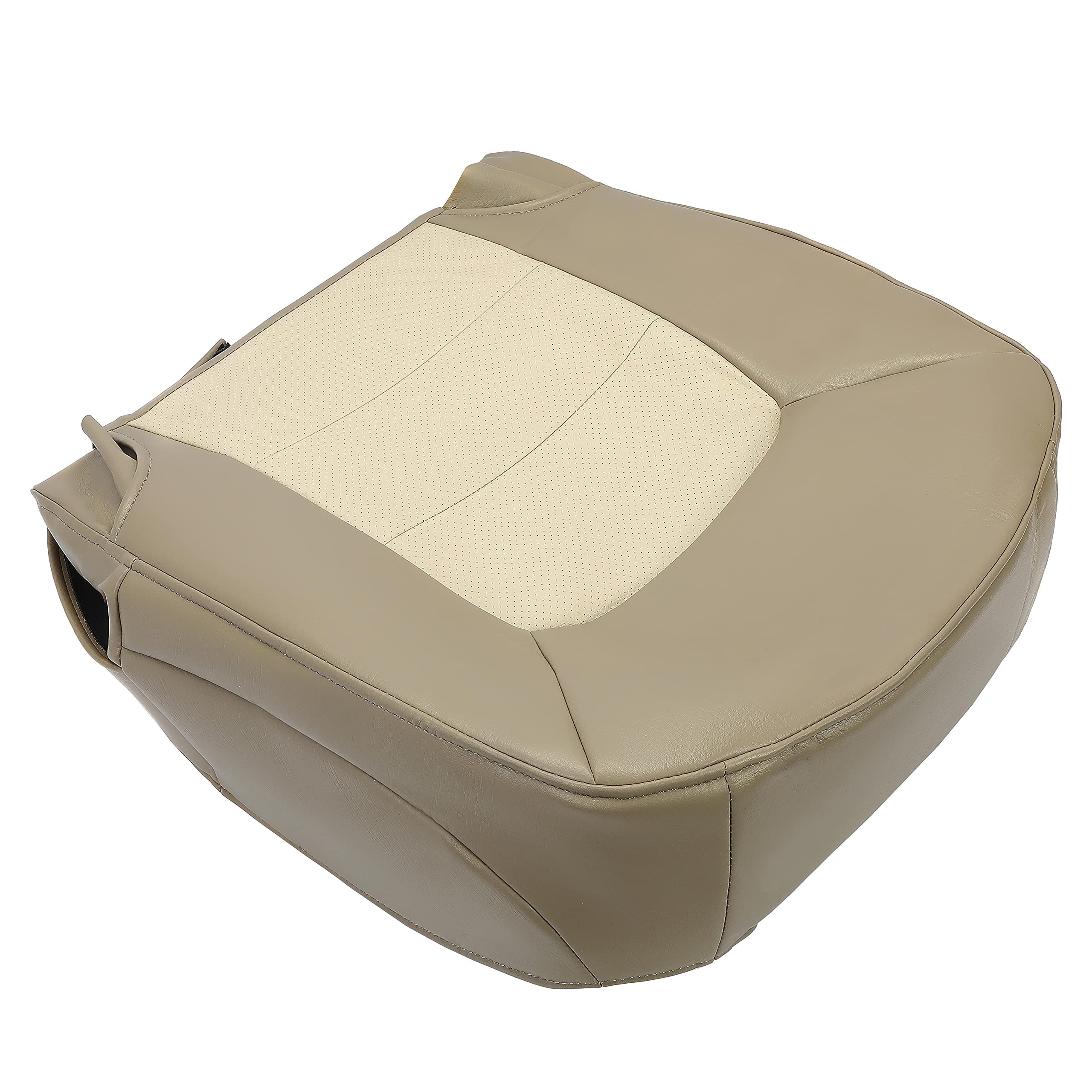 KUAFU Seat Cover Synthetic Leather Compatible with 2003-2006 Ford Expedition Eddie Bauer 4x4, 2WD, 4.6L, 5.4L - Perforated Tan(Driver Bottom)