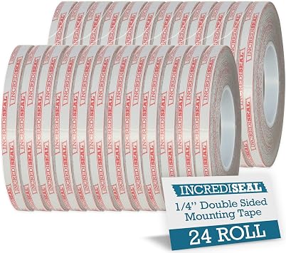 IncrediSeal Double-Sided Permanent Mounting Tape High-Bond Adhesive for Rock, Concrete, Brick & Drywall Strong Enough to Replace Rivets Indoor/Outdoor Use, Gray, 1 Inch x 18 Yards, 6 Rolls