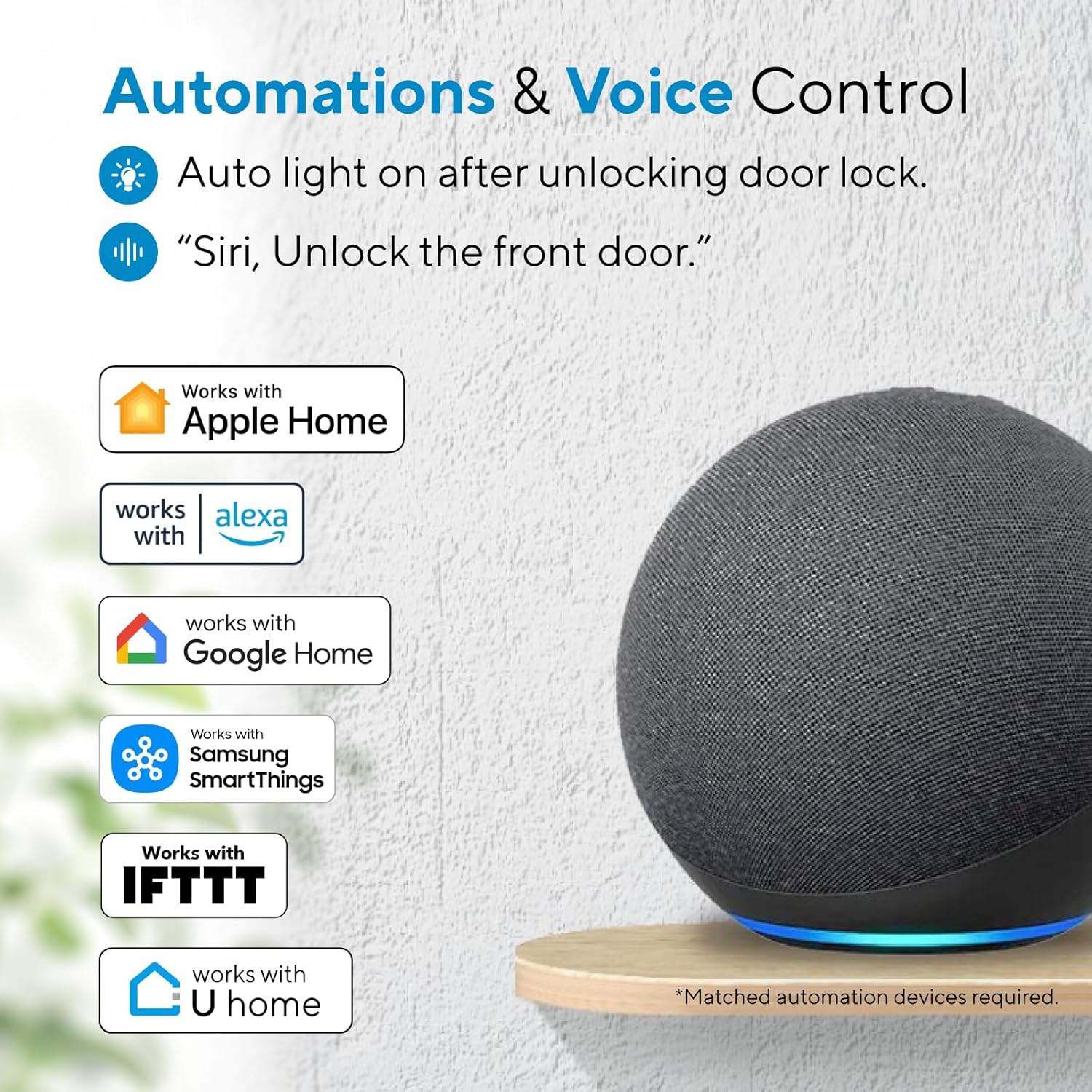 ULTRALOQ Bolt Fingerprint Smart Lock, Works with Apple HomeKit, Built-in WiFi Keyless Entry Door Lock, Voice Control with Siri, Alexa, Google, Smart WiFi Deadbolt, App Control, BHMA AAA Certified