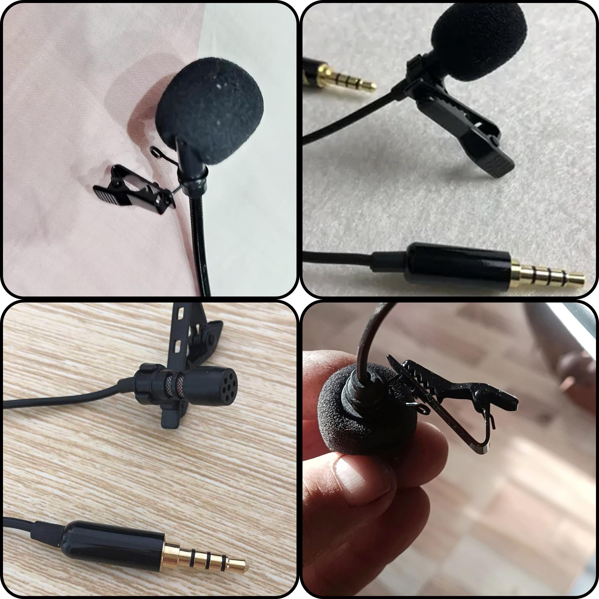 10 Stücke Schwarz Mini Lavalier Revers Kragen Clip Mic Mikrofon Halter Griff aus Metall Mikrofon Mic Clips Klemmen Für Interview Meeting Lectures Online Chat Geeignet (Stil 2)