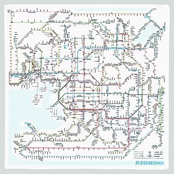 Amazon.co.jp: 東京カートグラフィック 鉄道路線図ハンカチ 関西 日本