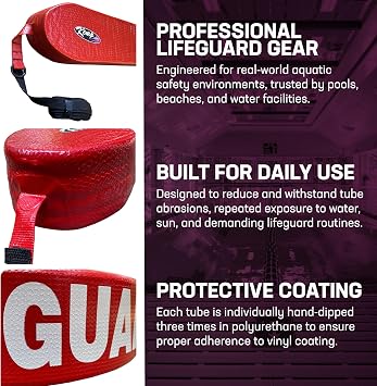 Kemp USA Standard and Premium Grip It Rescue TubeTM with Mesh and Guard Logo - Life Guard Equipment for Pool Safety