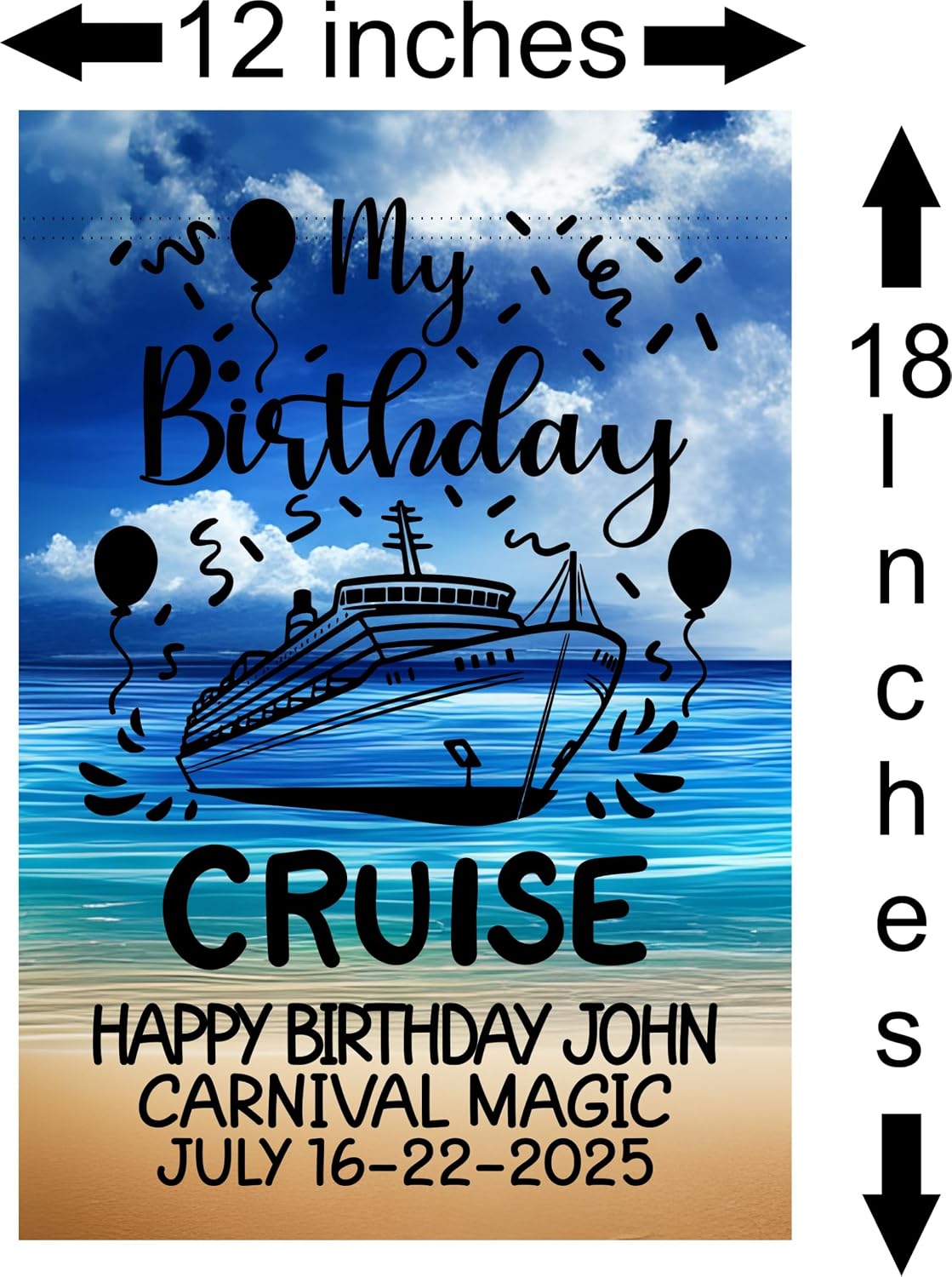 Magnetic Cruise Ship Door Decoration, My Birthday Cruising cabin decor banner, Perfect Milestone Birthday at Sea Celebration Gift, Large Cruise Stateroom sign, Family, Friends, Girls Trip, Vacation