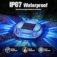 Vista 4 de VOLISUN Luces solares para cubierta de entrada, luces marinas para muelle, paquete de 16 luces solares de tierra de 2 colores en 1 LED, impermeable