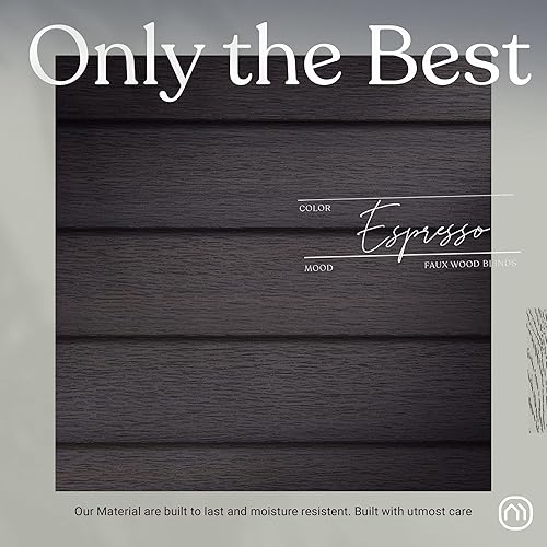 Miniatura 6 de MOOD Architectural - Persianas de madera sintética de 2.5 pulgadas  Persianas de madera gris de madera flotante de 2.5 pulgadas  Persianas de 31