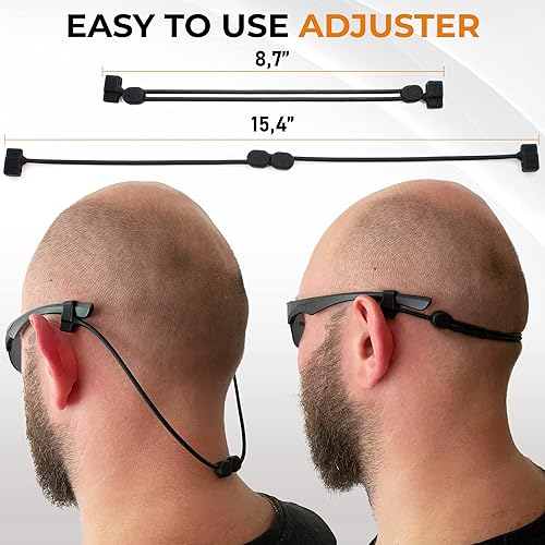 Miniatura 9 de Correa de gafas de sol con cable para hombre, cordón de cristal para mujer, 2 cordones, Silicona Negro Transparente 2pcs