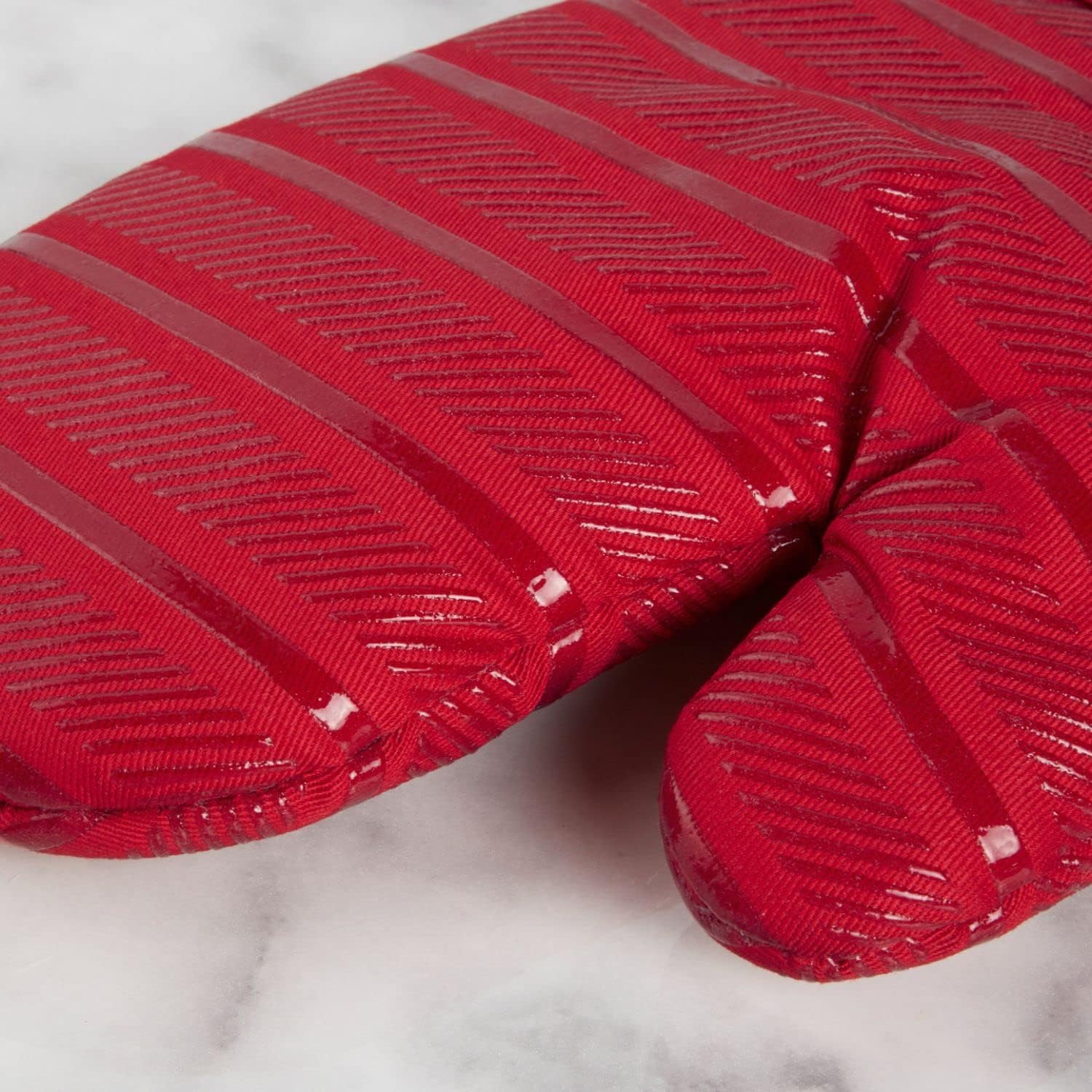 KitchenAid Albany Oven Mitt 2-Pack Set, Passion Red, 7"x13"