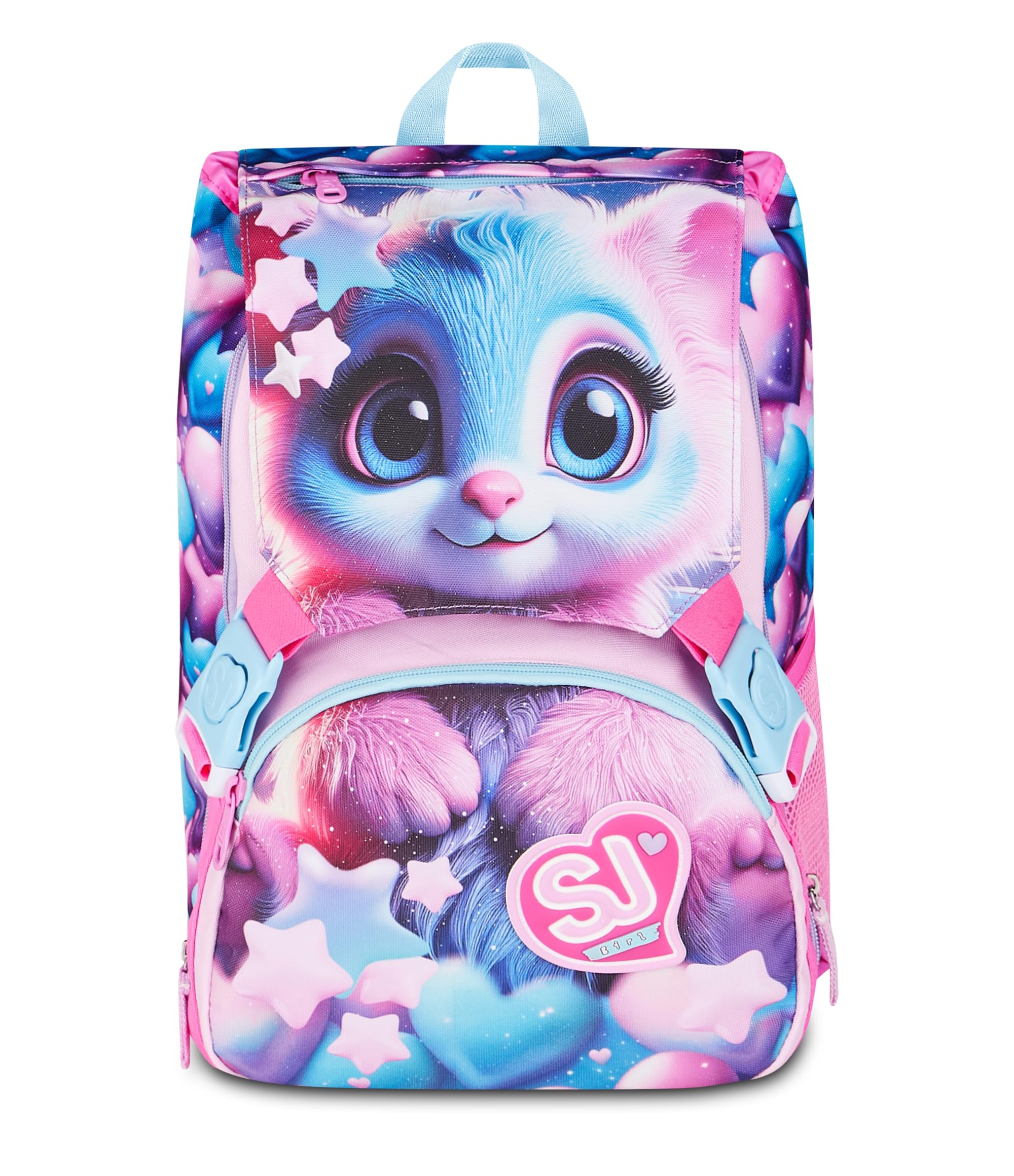 SJ GANG STYLE JAM GANG Zaino Scuola Estensibile Big MAGICAL FANTASY GIRL, Rosa, 24 L, Zip laterali, Maxi ali estraibili lateralmente, Tasca portaborraccia, Scuola elementare e media, Bambina, Ragazza