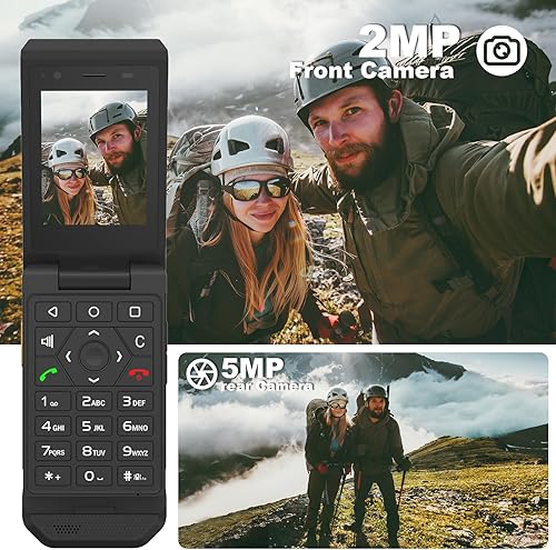 Miniatura 4 de Unifone S22 Rugged Flip Phone desbloqueado (16GB) 2.8 '' pantalla táctil Teléfono celular inteligente Android 11, IP68 resistente al agua, 4G LTE