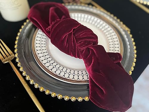 Miniatura 5 de EHLDekol Servilletas de terciopelo, 20 x 20 pulgadas, servilletas de cena suaves, servilletas de boda, servilletas de mesa adecuadas para bodas,