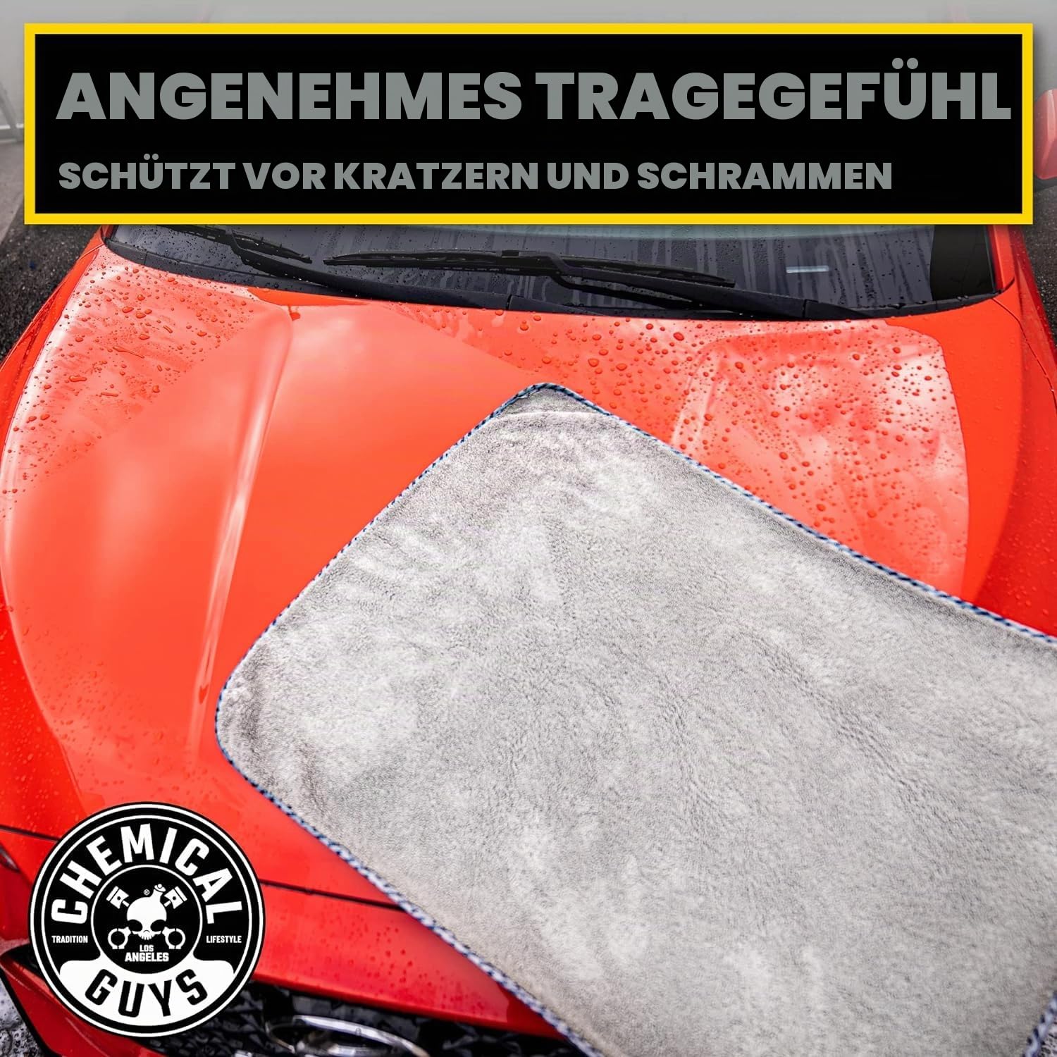 Chemical Guys Woolly Mammoth Mikrofaser Trockentuch 880g/m² Poliertuch Seidenband - Einfassung