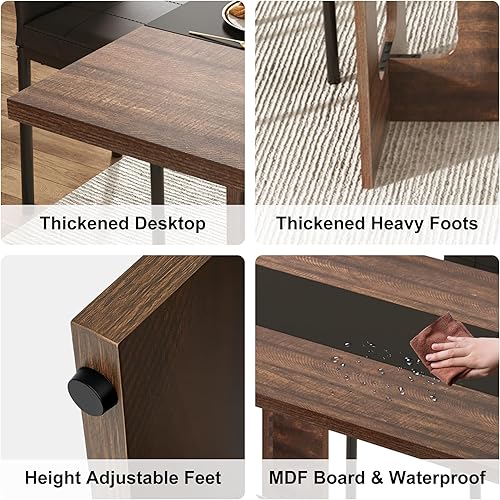 Miniatura 5 de St.Mandyu Juego de mesa de comedor y sillas de 7 piezas para 4-8 personas, mesa de cocina de 71 pulgadas con 6 sillas, mesa de comedor rectangular