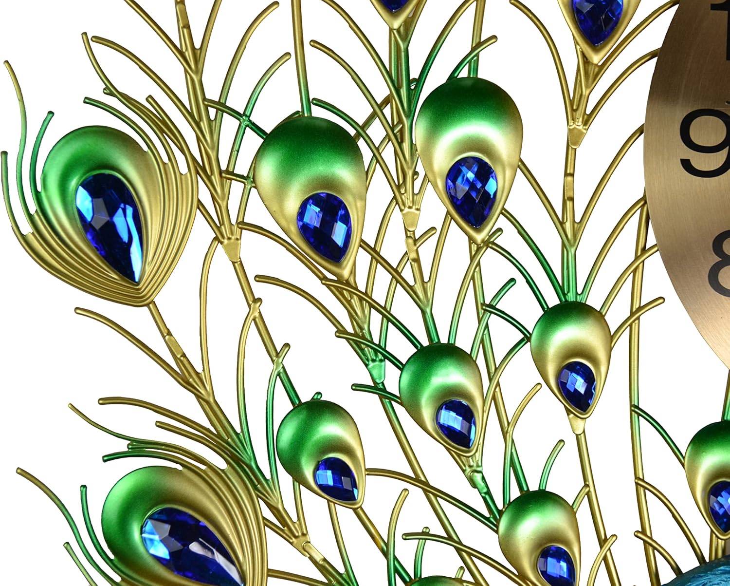 Large 26" Inch Peacock Wall Clock Living Room Wall Decoration